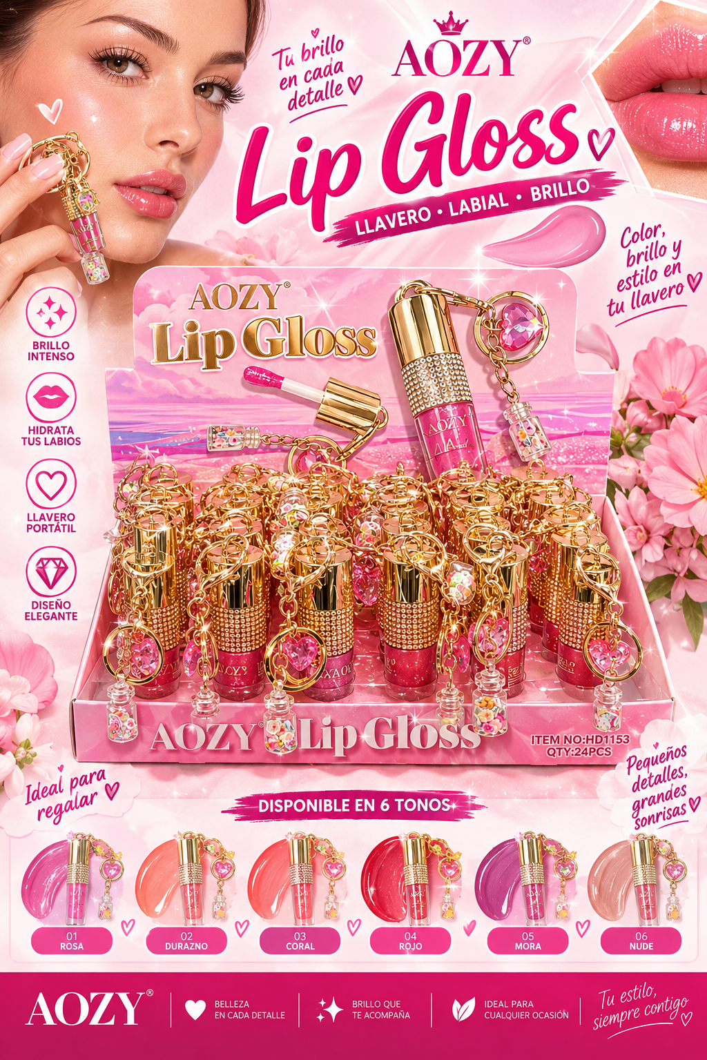 Lip keychain pink