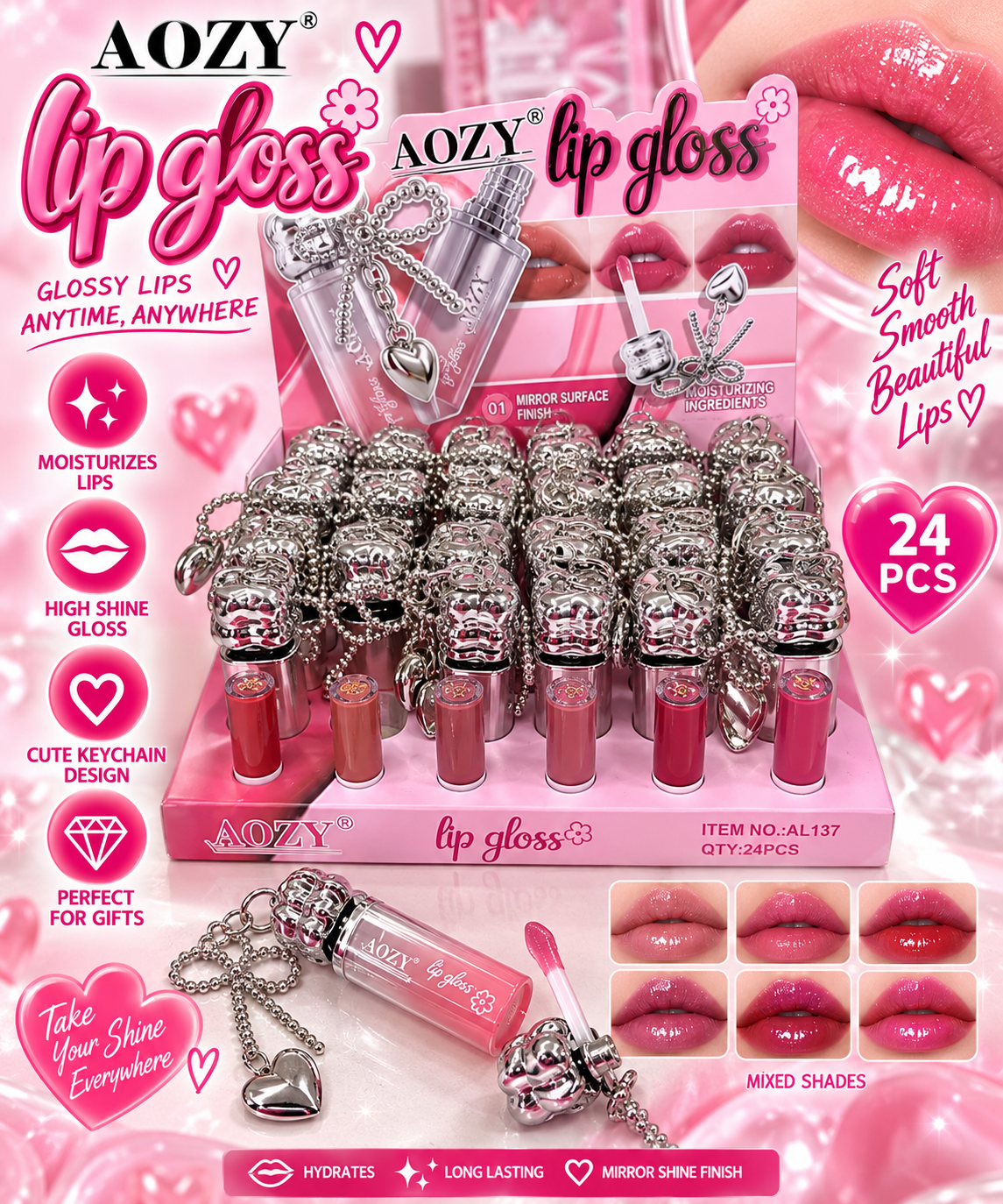 Aozy Lip Gloss 24pc #AL137