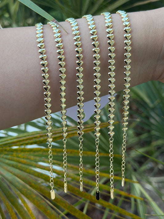 6pc Heart Bracelet