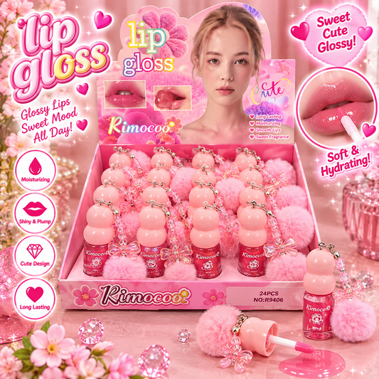 Pompom Lip Gloss 24pc