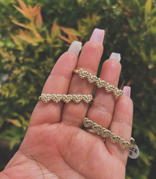 1pc Nugget Double Finger Ring Size 8&7