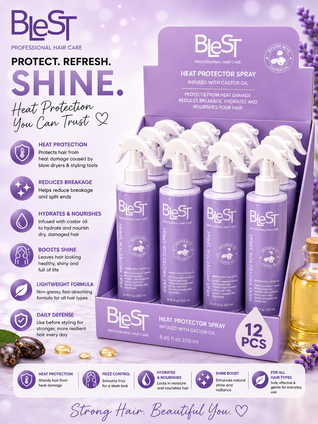 BLEST Castor Oil Heat Protector