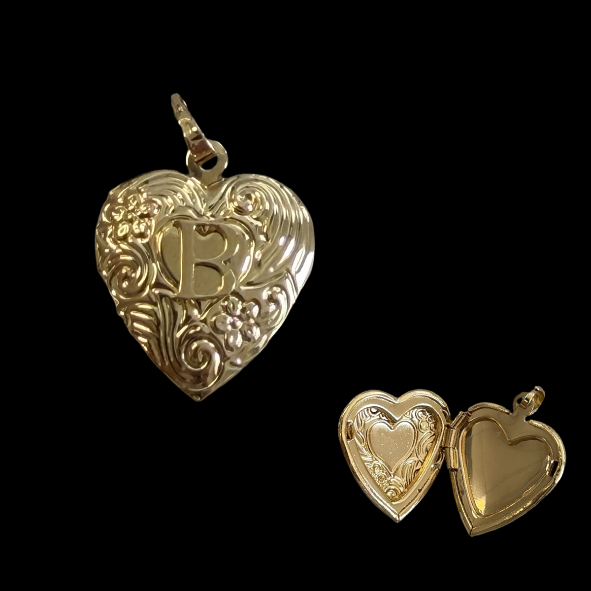H-10 heart B pendant