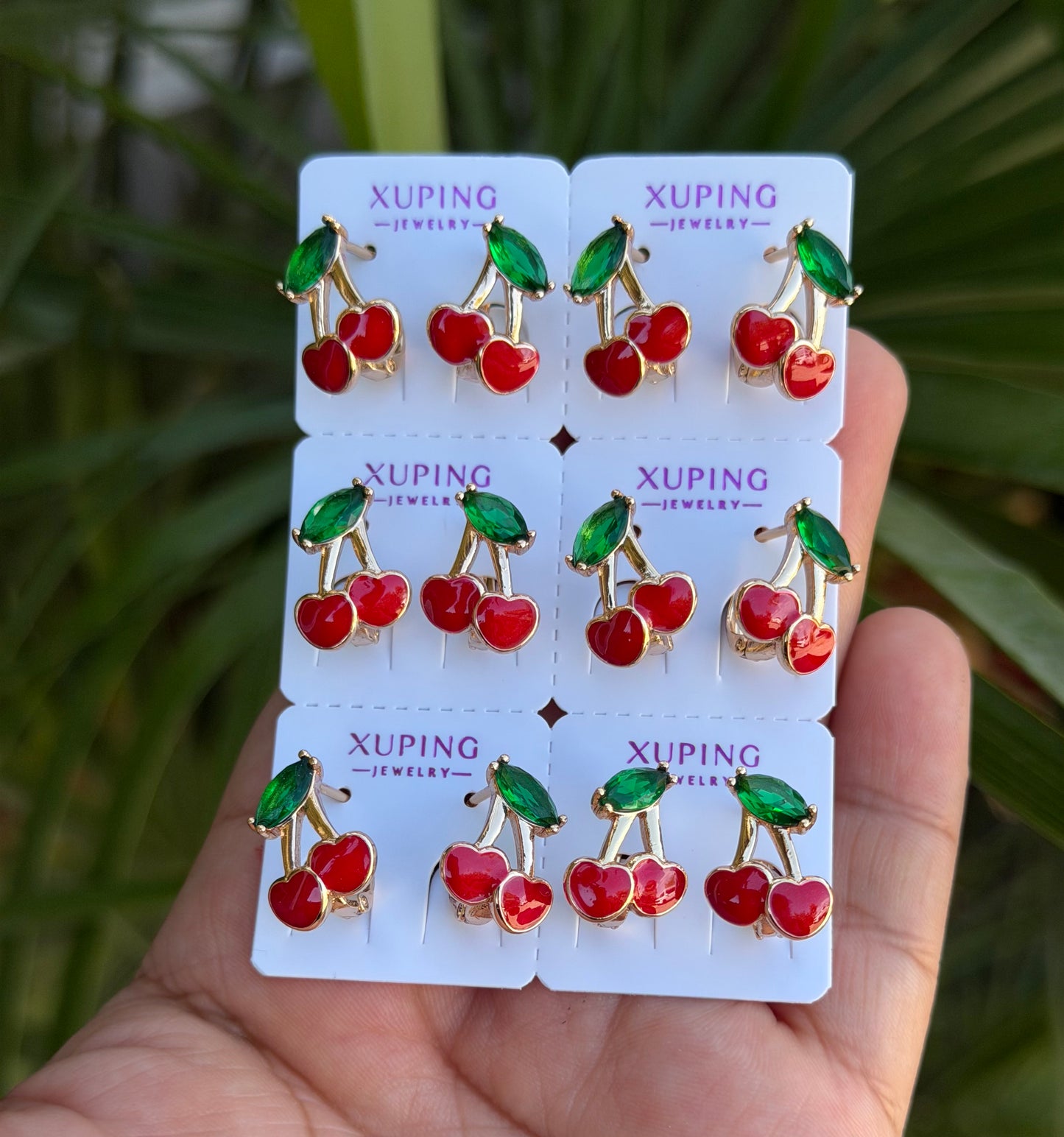 Cherry heart pack Earring #0346