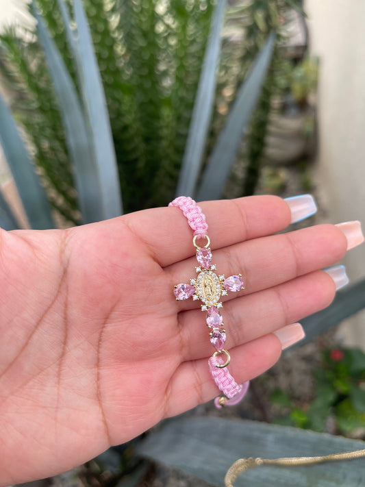 Famous Pink Cross Bracelet