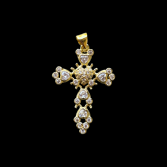 Cruz heart white pendant