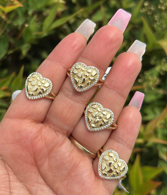 1pc Heart Nugget With Bling