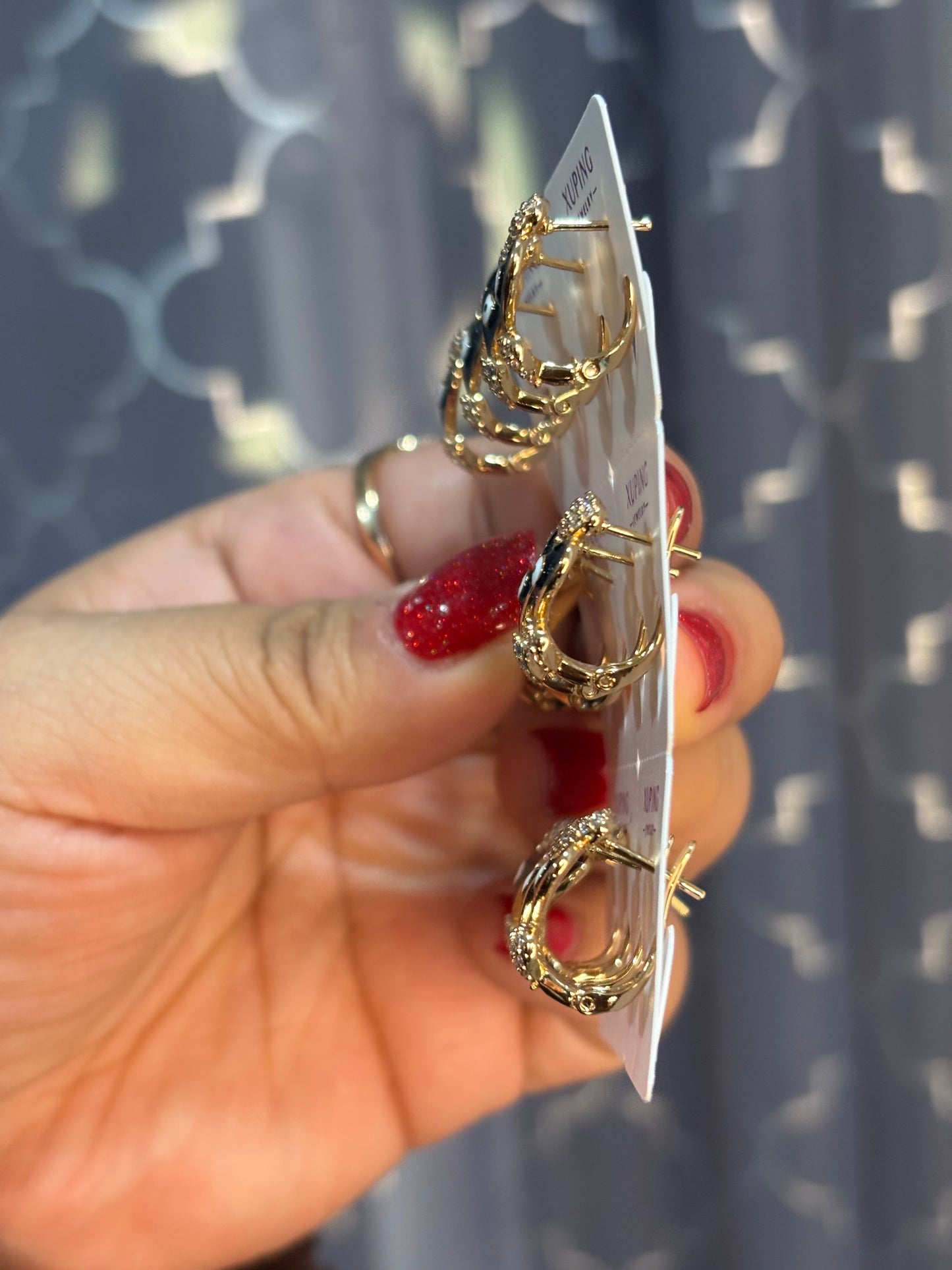 Black Ojo Earring 6pc Pack 18k Stlye#0917