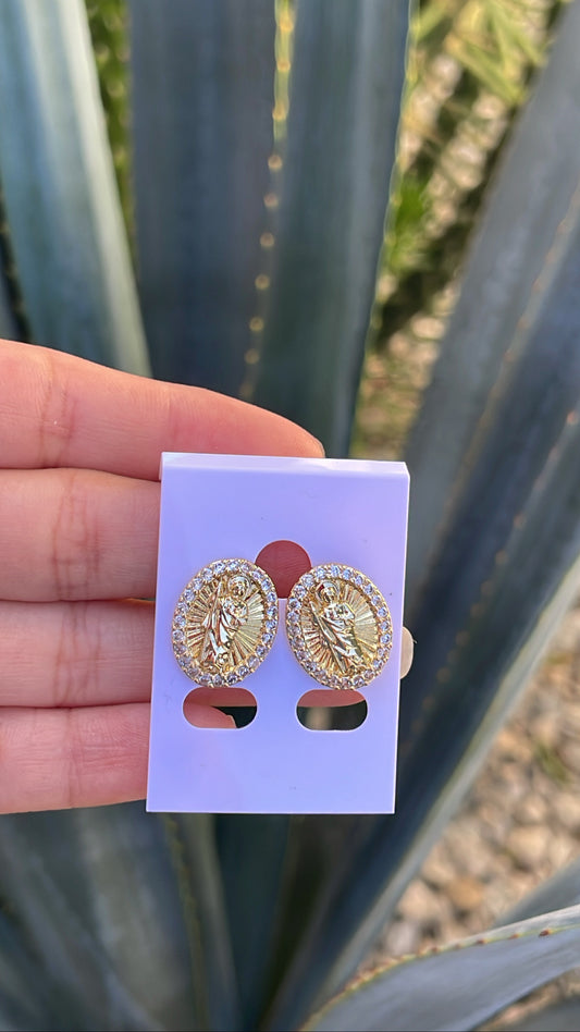 Oval San Judas Earring