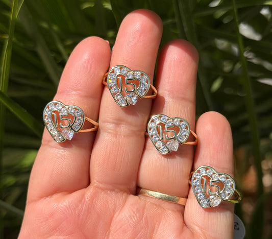 1pc Quinceañera Heart Ring