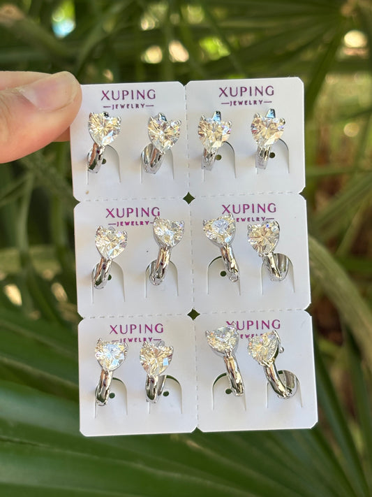 Heart silver earring #3906
