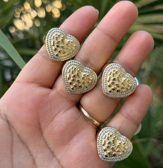 1pc Chunky Heart Nugget Ring