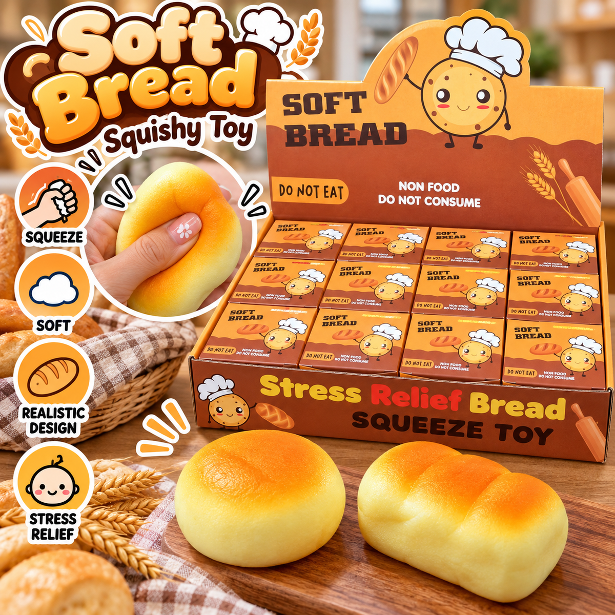 Soft Bread Squishy 16pc