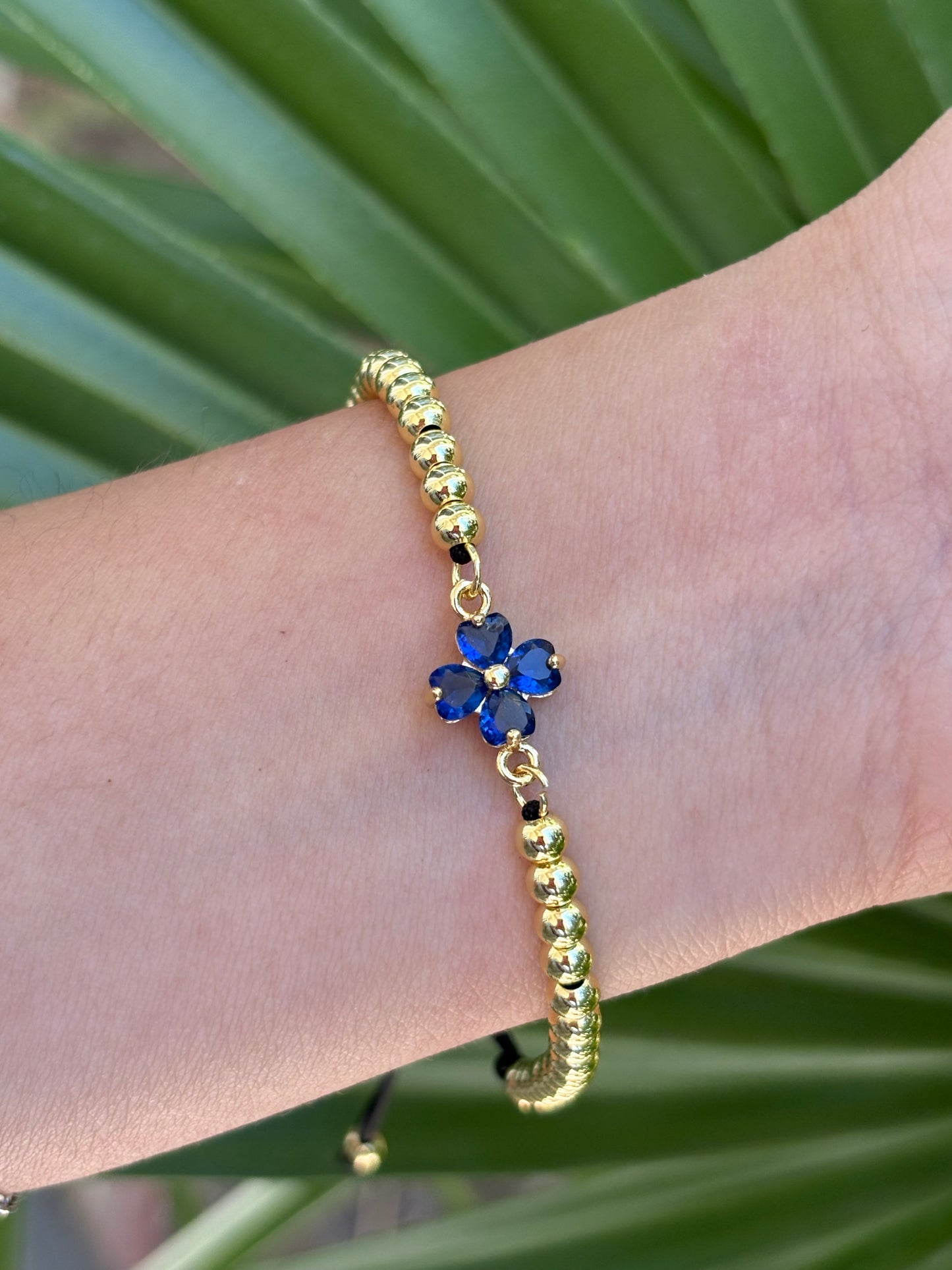 #28-B flower blue bracelet