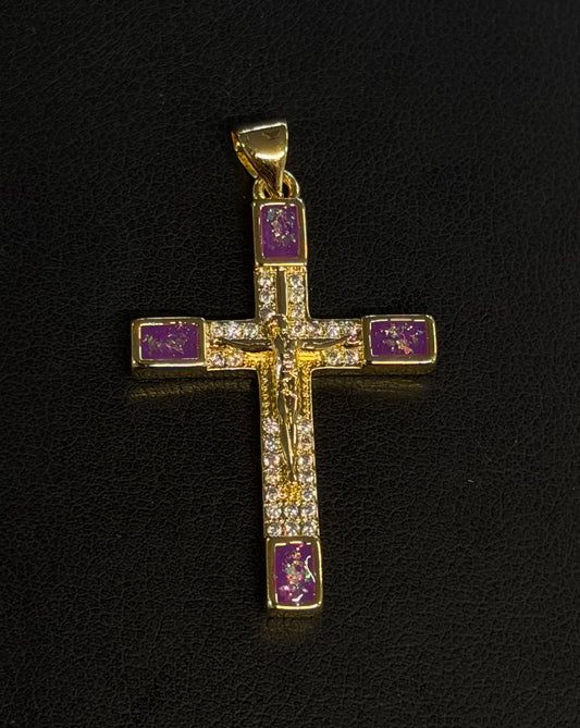 Purple Jesus Cross Pendant