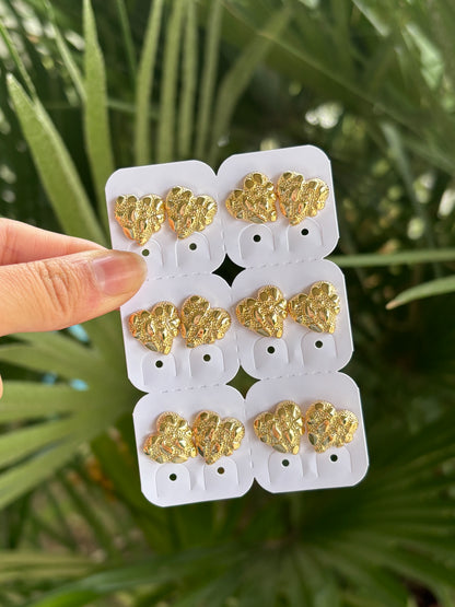 Heart nugget earring pack