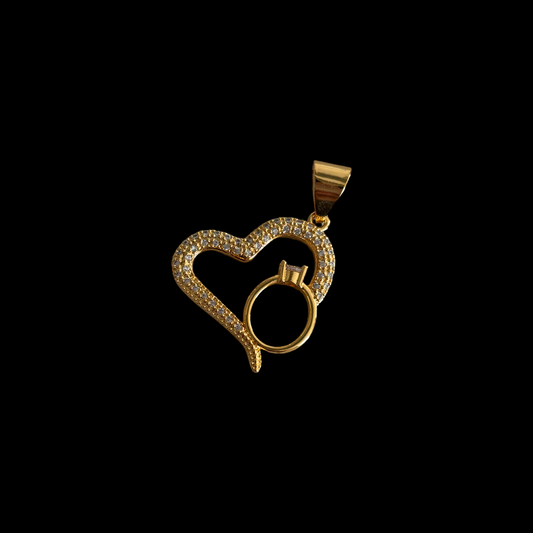 H-49 heart ring pendant