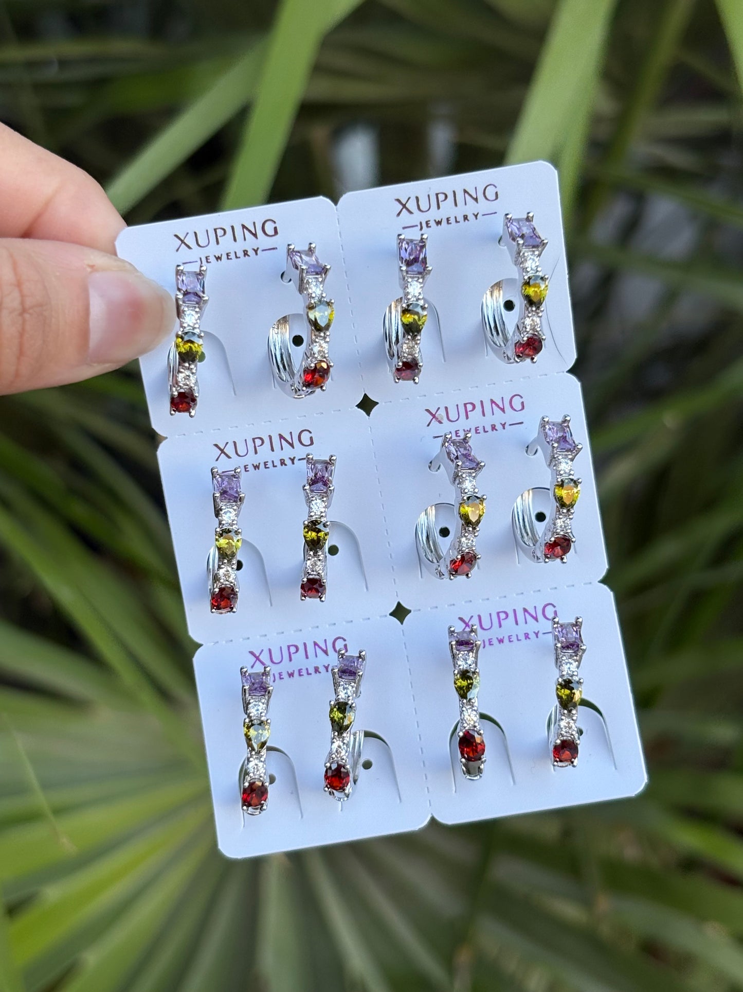 Silver colors earring #9837