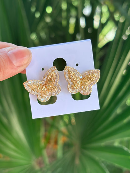 Butterfly nugget earring