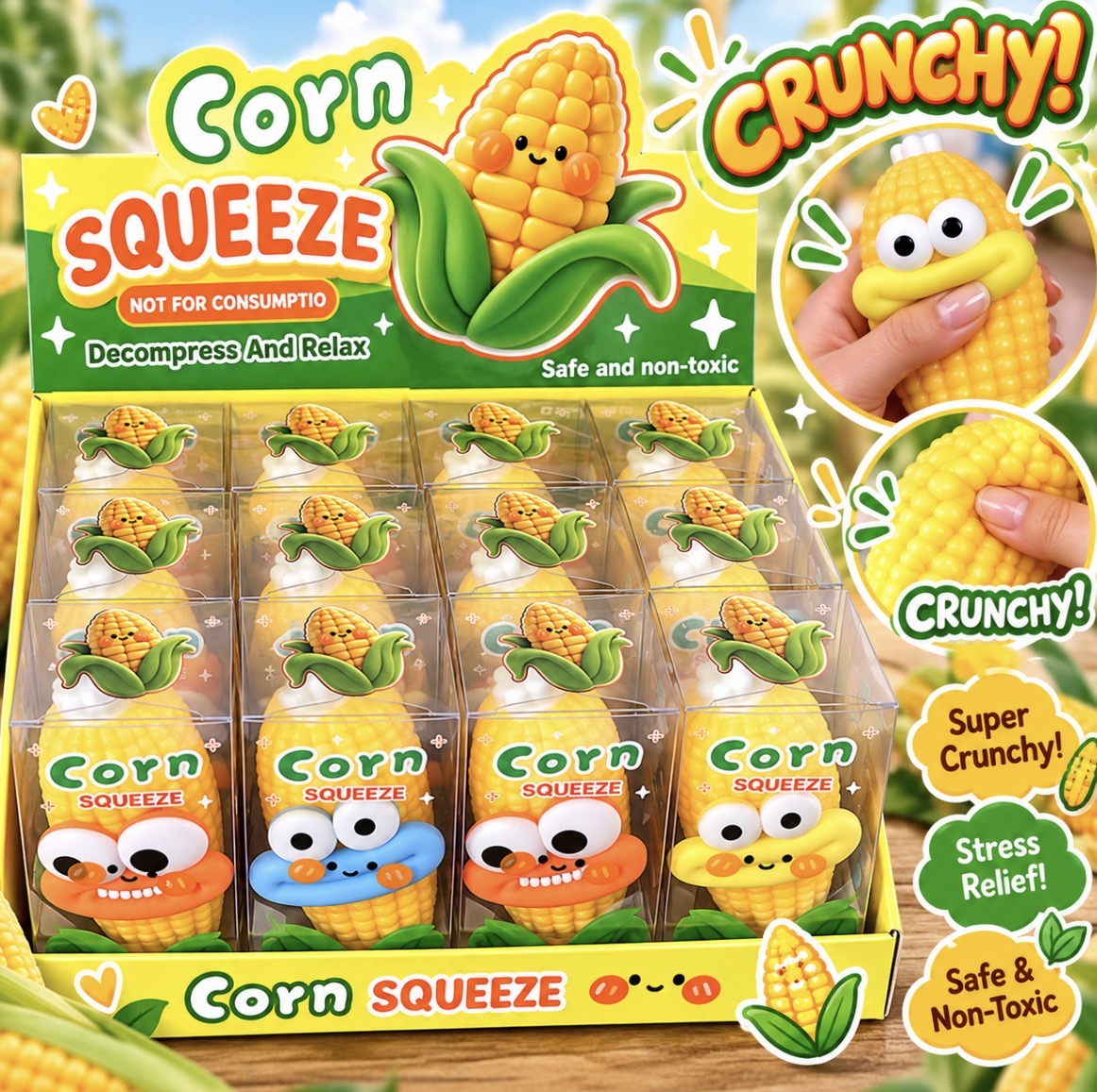 Corn face crunchy 12pcs Squishy