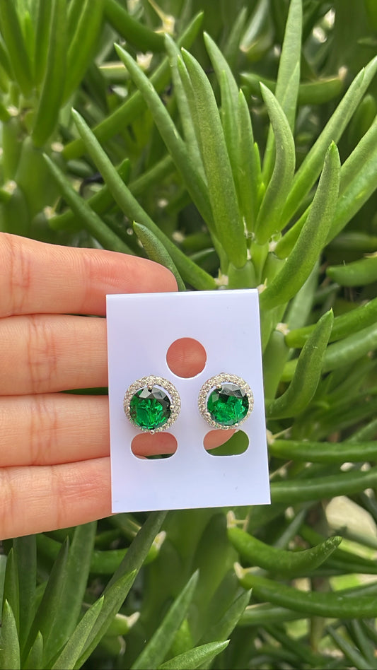 Circle green High Quality Stud Earring