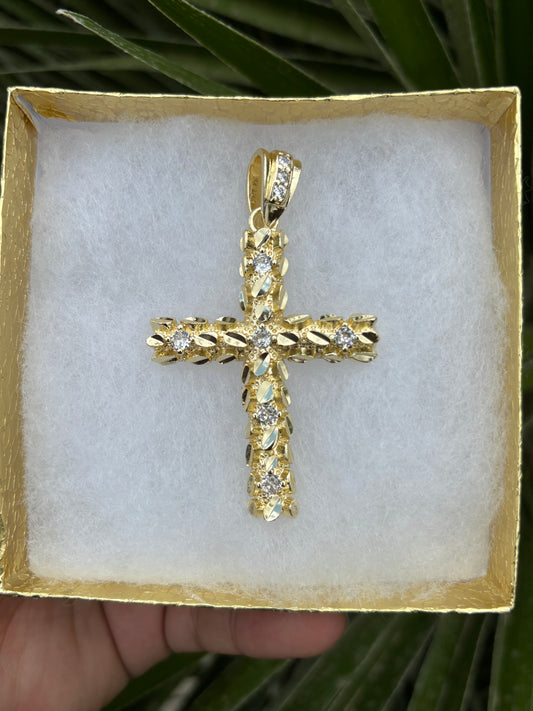 Men Nugget Cross Pendant