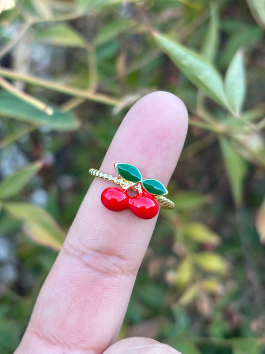 Simple Cherry Adjustable Ring