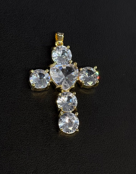 Middle Heart Cross Pendant