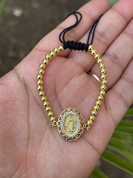 Virgencita Heart String Bracelet