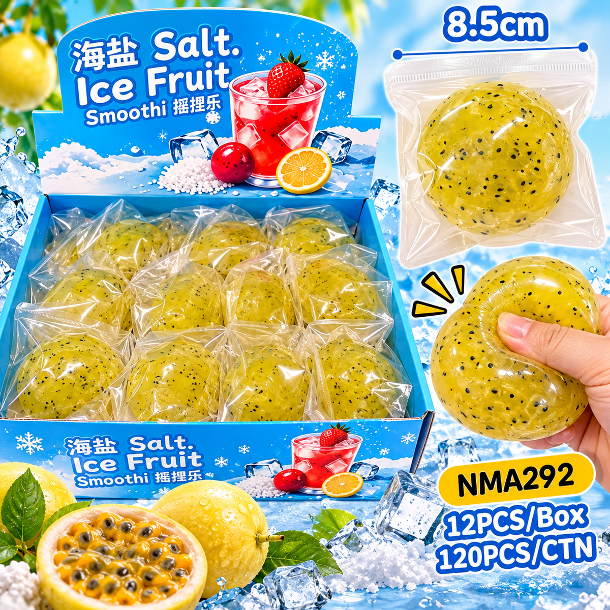 Dragon Fruit Slushy Squishy 12pc