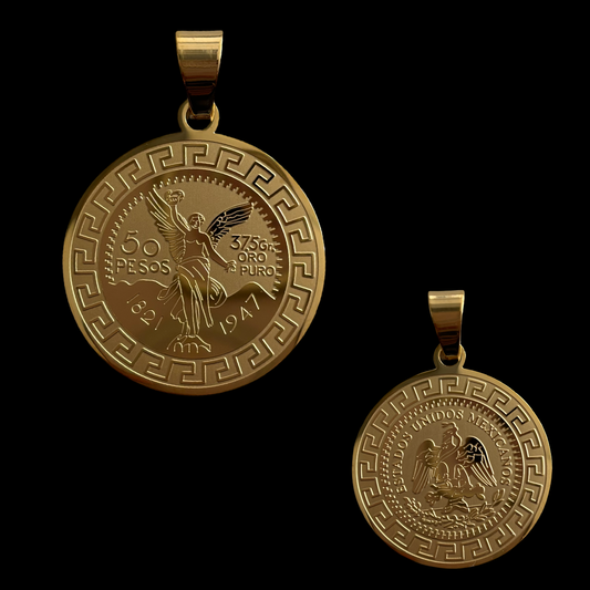 G-10 double sided centenario gold pendant