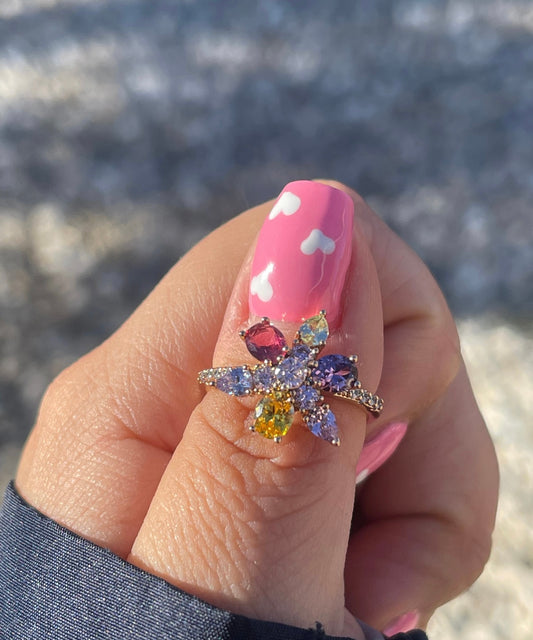 Multi Flower High Quality Ring#10