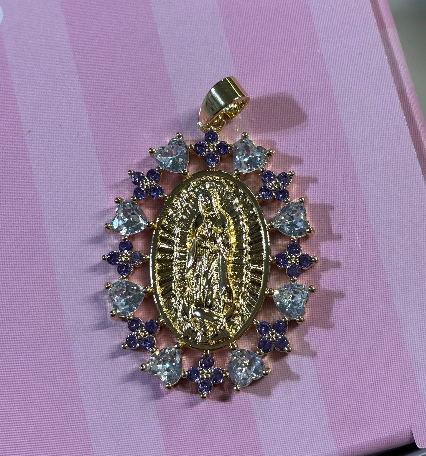 Purple Virgencita Pendant