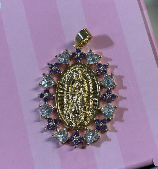 Purple Virgencita Pendant