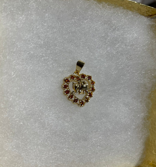 Heart elefante pendant