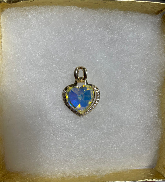 Heart tornasol pendant