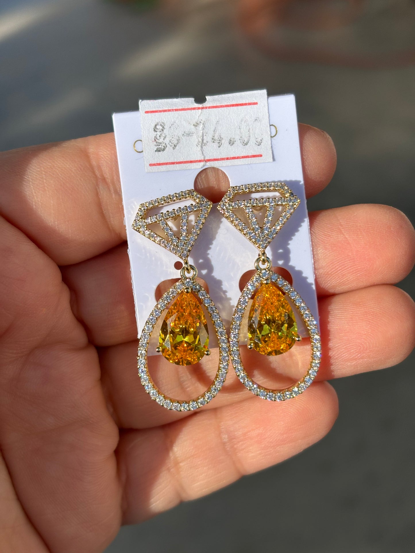 Yellow Diamond High Quality Earring