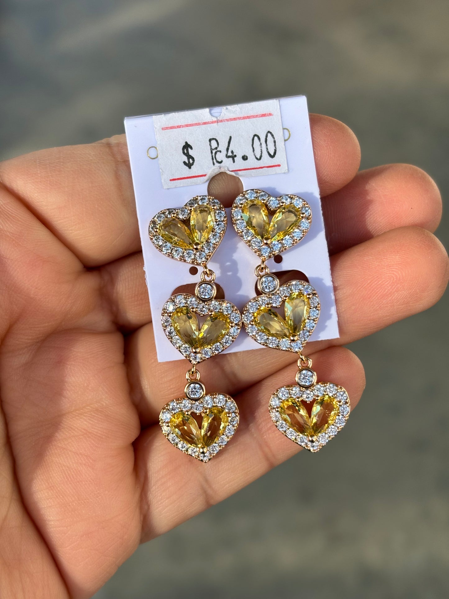 Triple Heart High Quality Earring