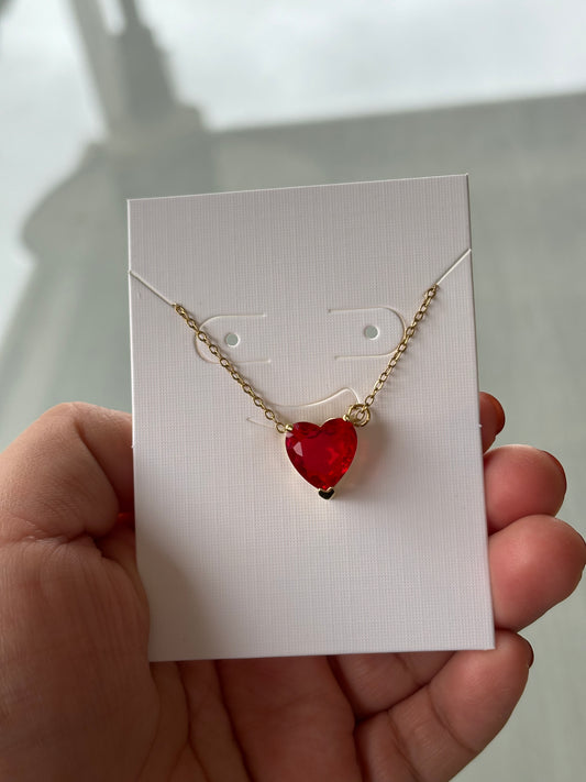 Red Heart Pendant Chain