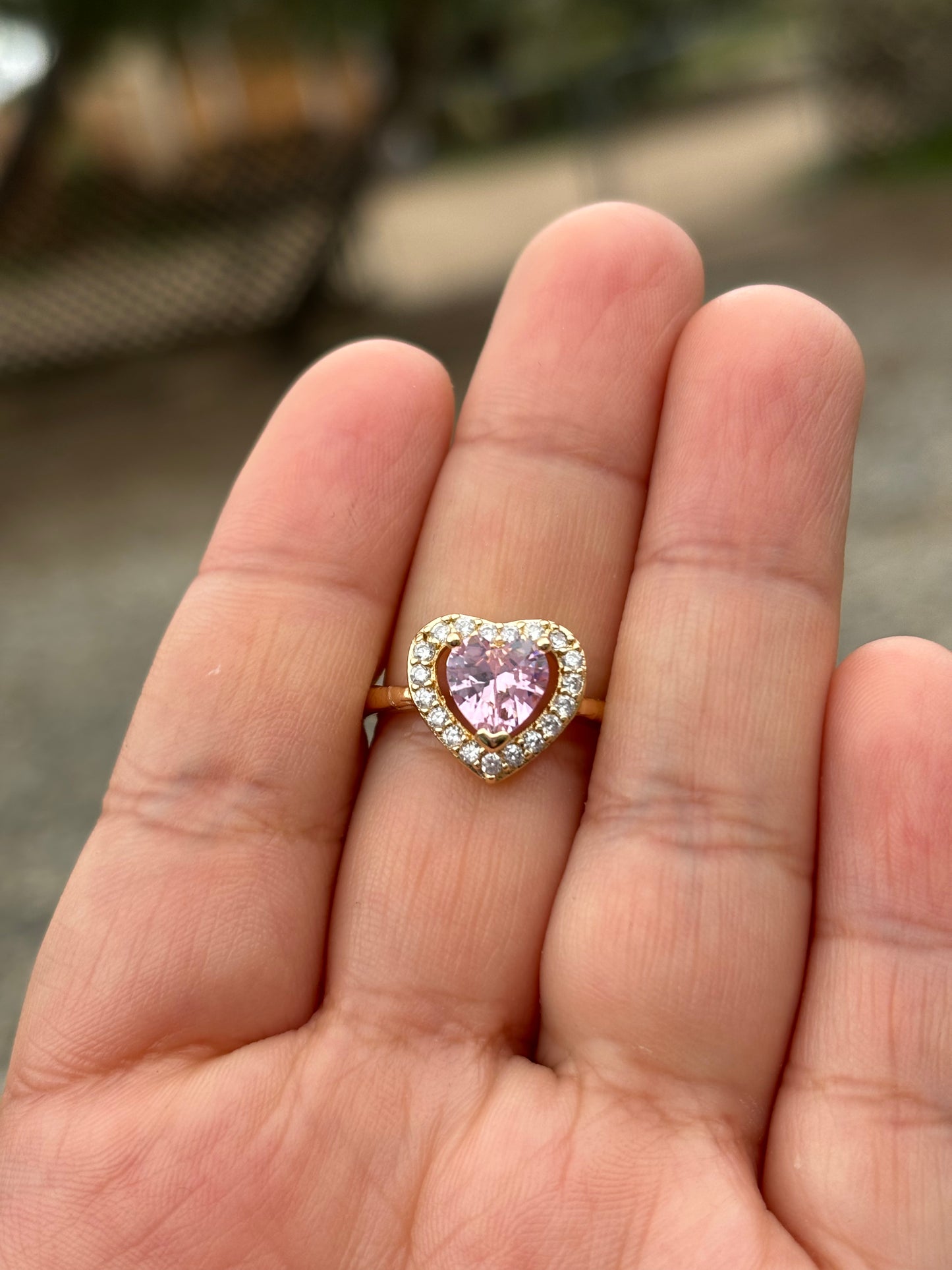 Pink Heart Adjustable Ring