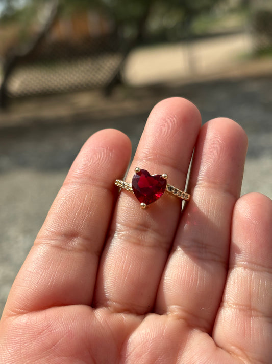 Red Heart Adjustable Ring