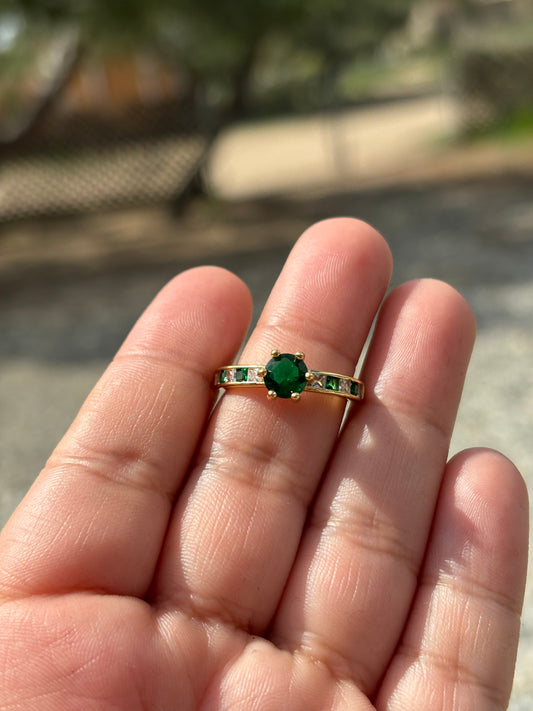 Green Stone Adjustable Ring