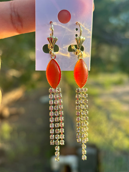 Orange Drape Earring