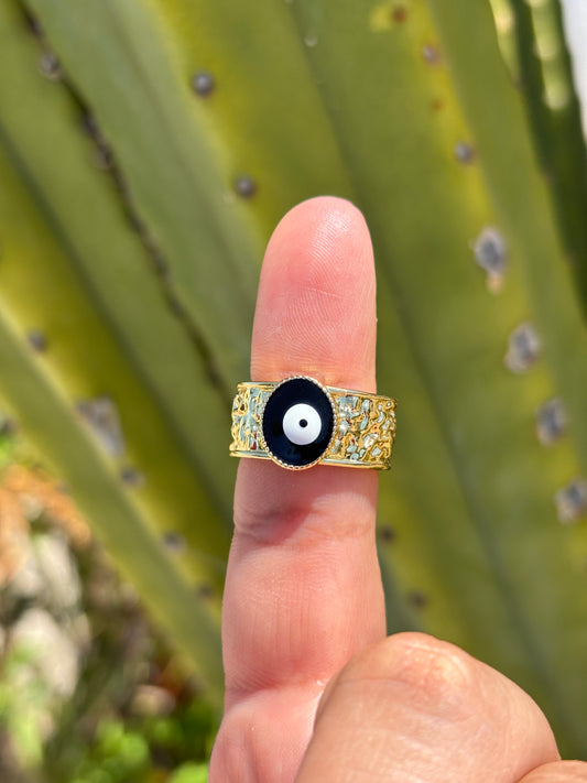 Black Ojo Nugget Ring