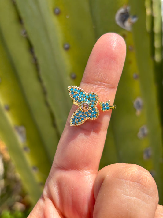 Blue Butterfly Ring