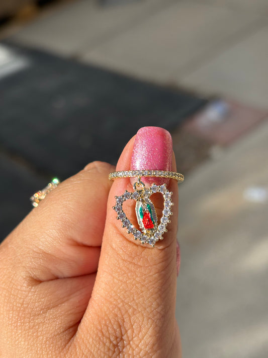 Heart Virgencita Adjustable ring ￼