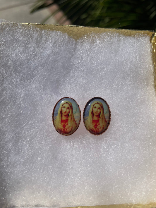 Corazón de María aretes