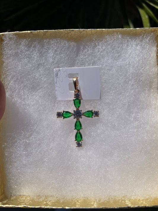 Green cross pendant