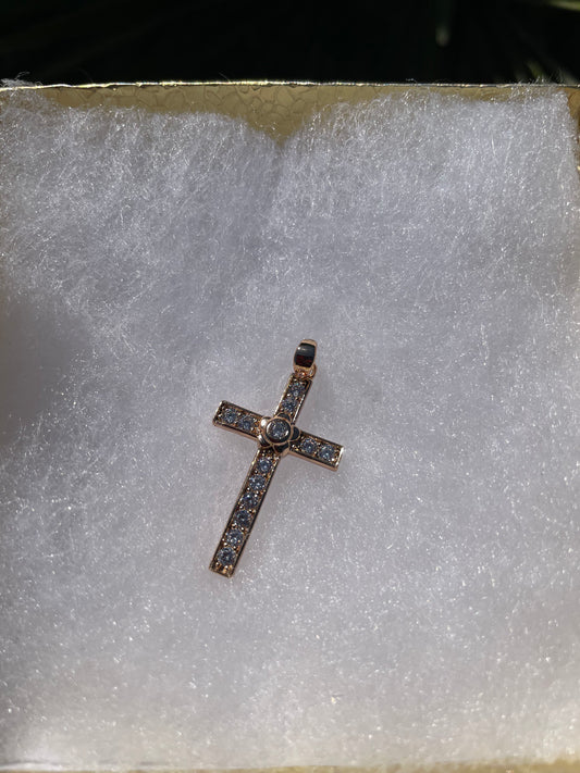 Flower cross pendant