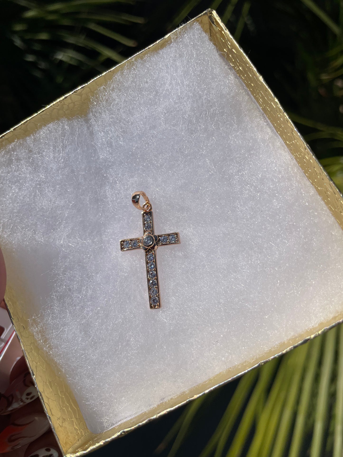 Flower cross pendant